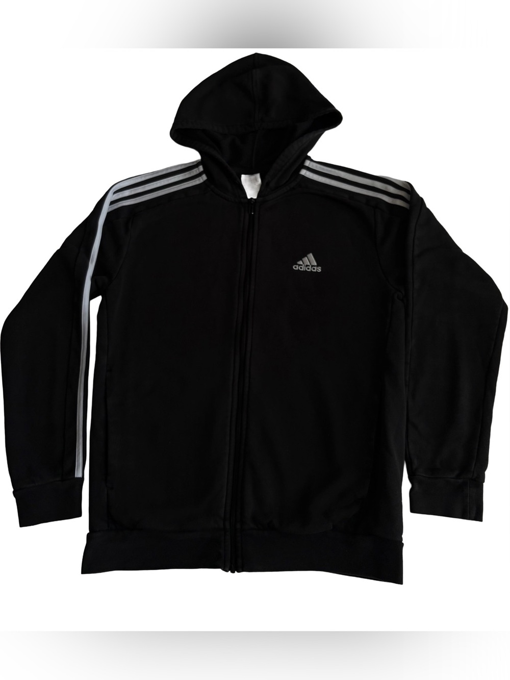 Adidas 3-Stripes Full Zip Hooded Track Jacket Black Men’s Small